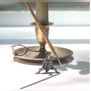 Brass Incense Holder- Kung Fu Turtle Boho